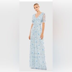 Couture Powder Blue Beaded Gown